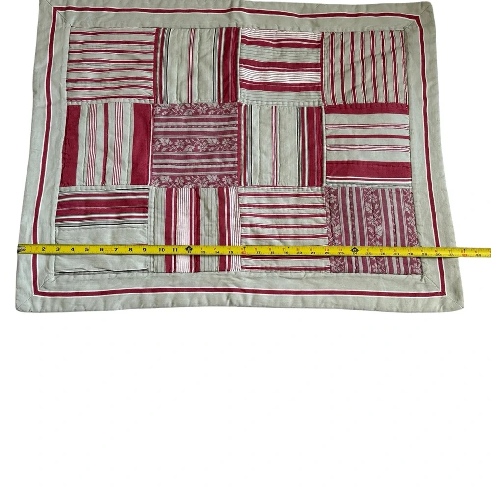Pottery Barn Vintage Stripe Patchwork Cotton Pillow Shams 4PCS Size 20x26
